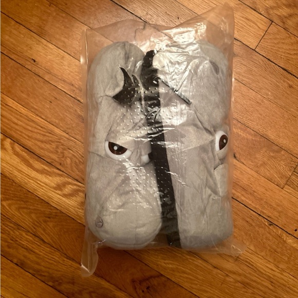 Plush Hippo Slippers - Picture 2 of 2